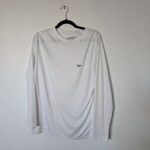 Speedo Men's White Long Sleeve Rash Guard